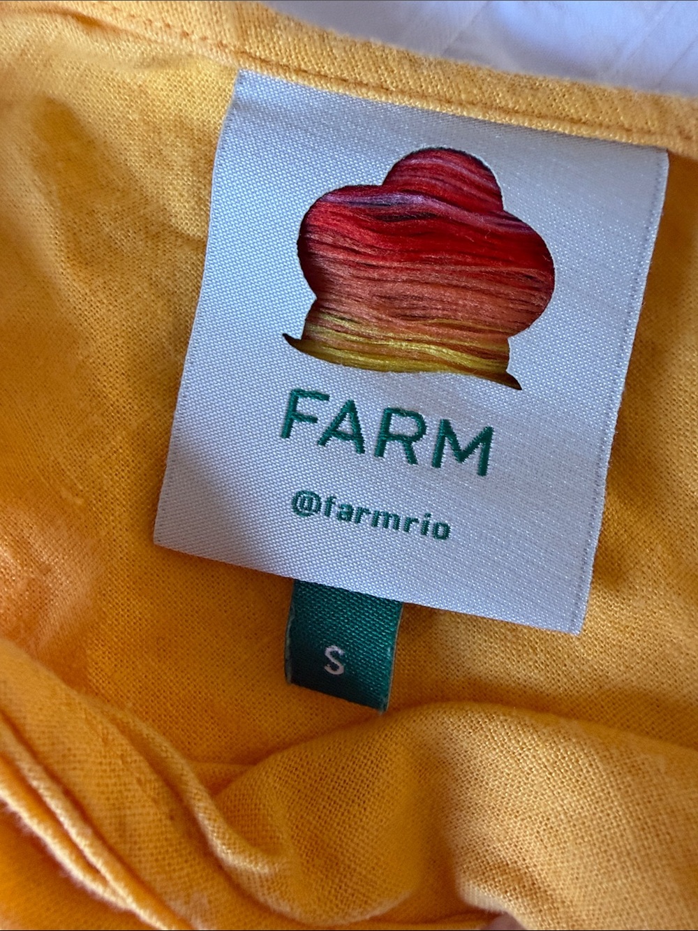 FARM Rio One-Shoulder Golden Yellow Knotted Top - Picture 5 of 5